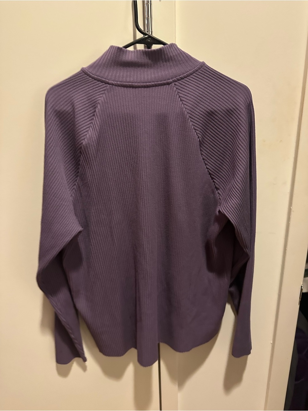 🆕 H&M Ribbed Double-Zip Pullover in DeepLavender - Picture 2 of 4